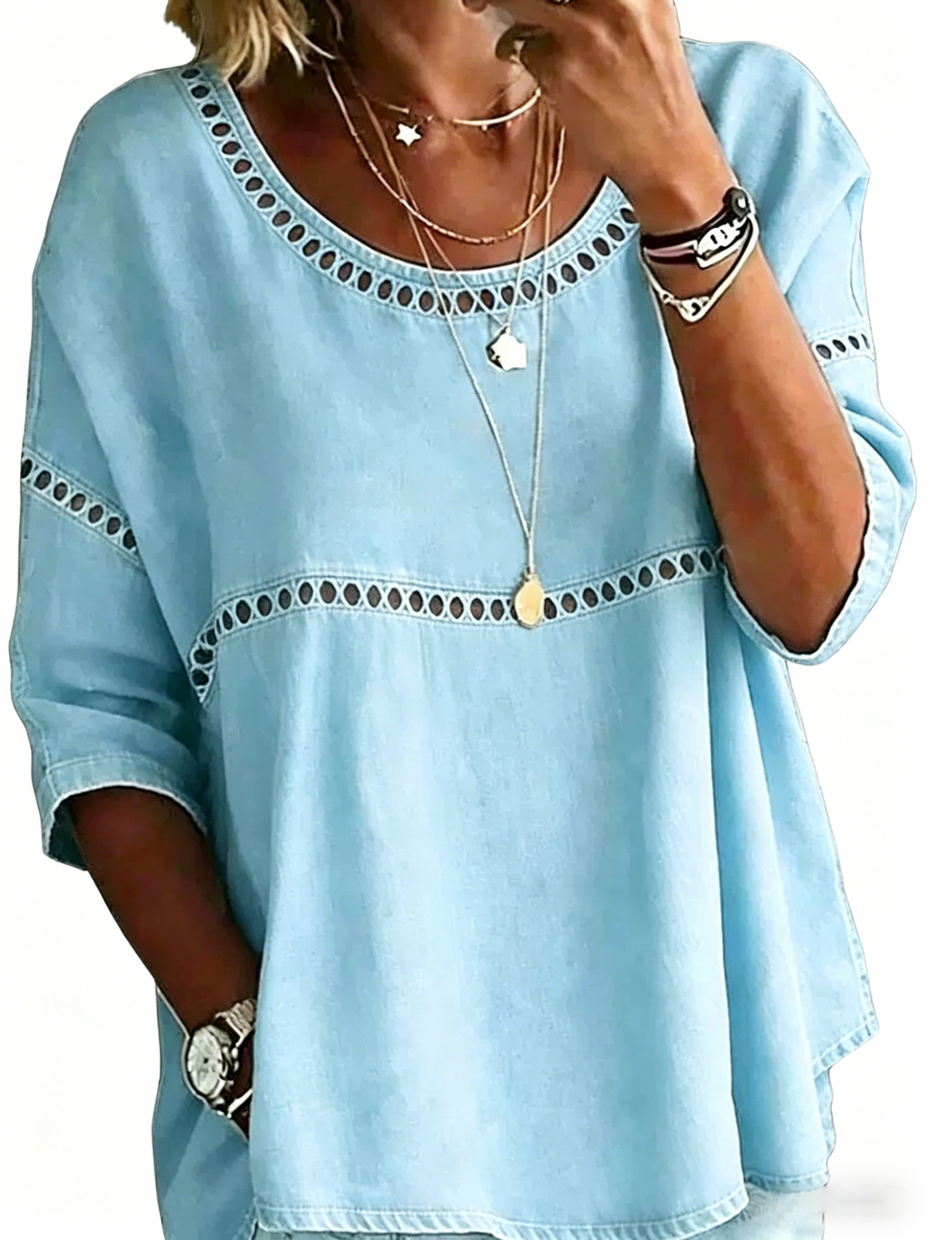 Abstract Print Linen Top | Women's Casual Loose Blouse