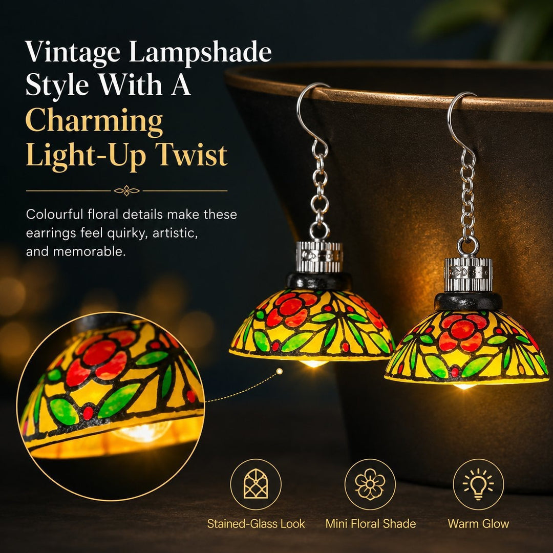 Vintage Light-Up Chandelier Earrings — Mini LED Statement Pair