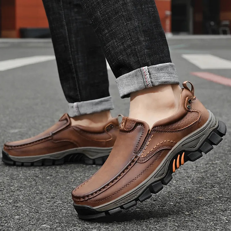 Men's Comfortable Casual Genuine Leather Slip On Loafers