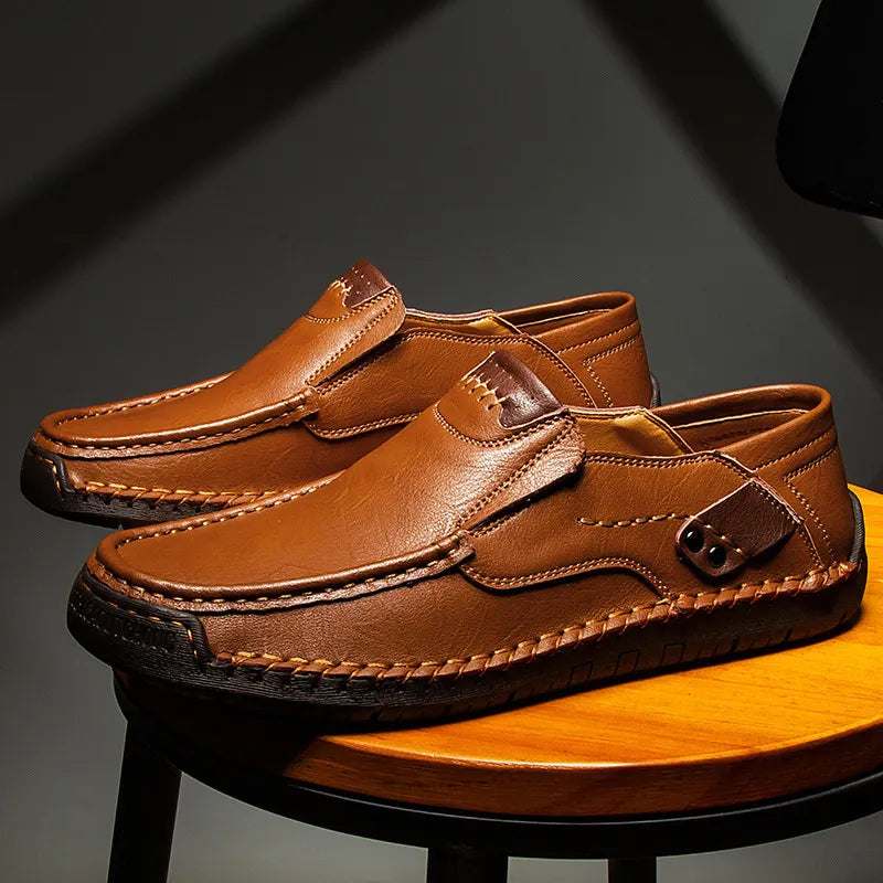 Men's Leather Causal Slip-On Loafers