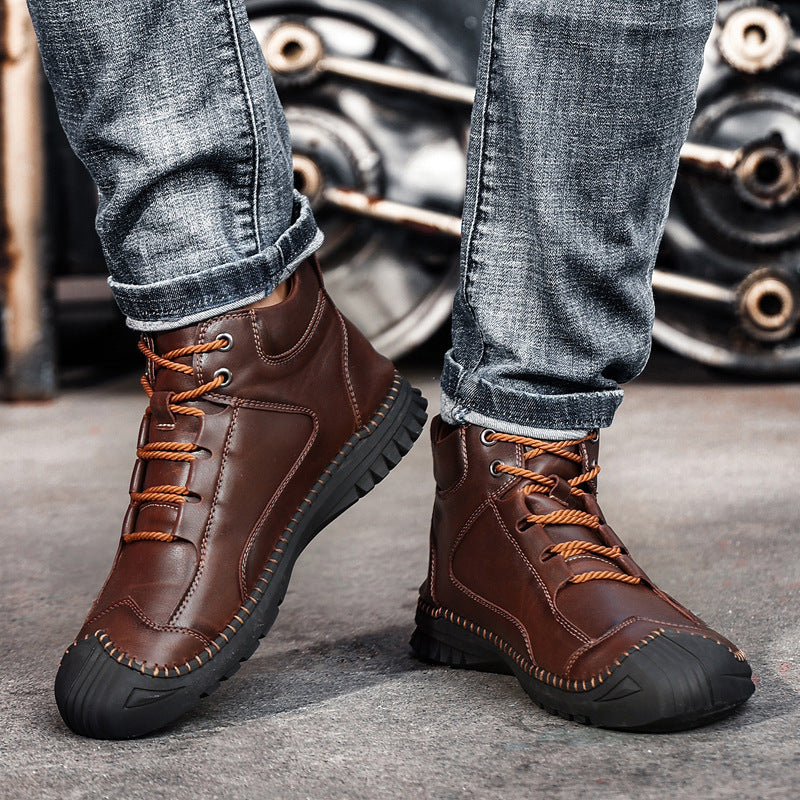 Stitched Hand-Sewn Cowhide Medical Shoes - Increase Muscle Relaxation