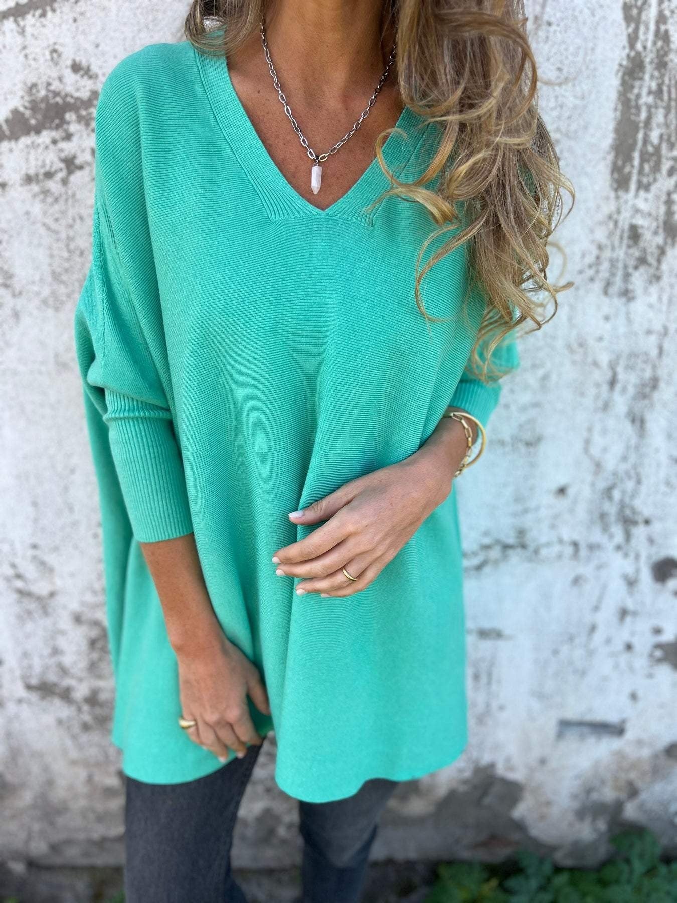 Knitted Loose Bat Top