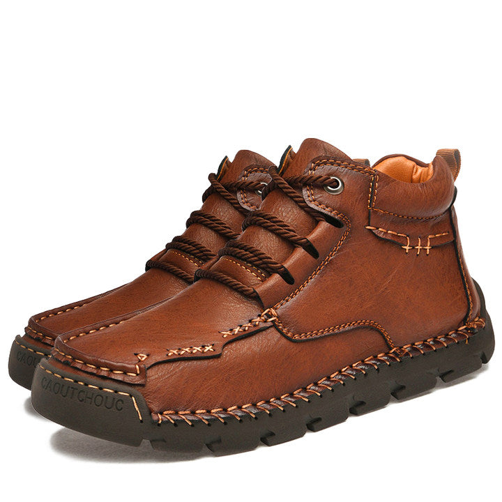 Men's Hand-Sewn Wear-Resistant Waterproof Cowhide Shoes
