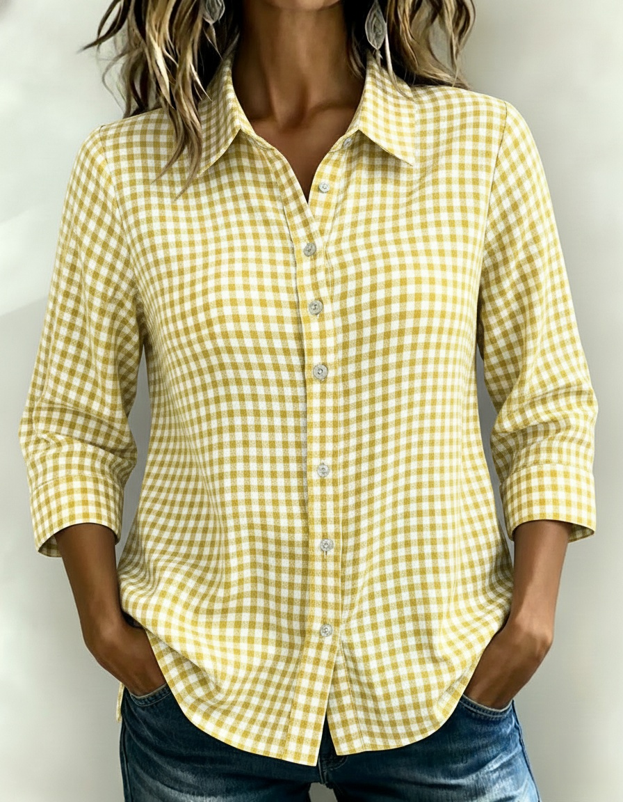 New Arrivals🔥 Women's Plaid Button-Front Shirt