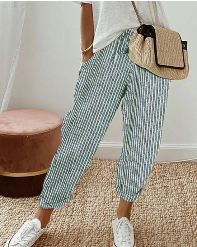 Women's vertical striped trousers