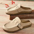 Women Soft Sole Casual Comfy Leather Slip On Sandals