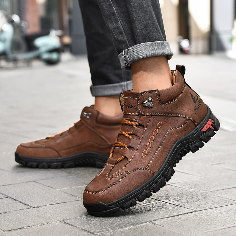 Men's Comfortable Wear-resistant Orthopedic Hand-sewn Leather Shoes
