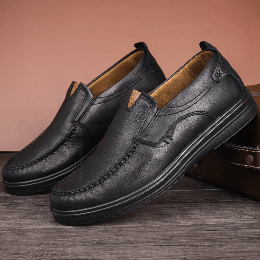 Men's Premium Leather Lightweight Comfy Casual Slip-on Loafers