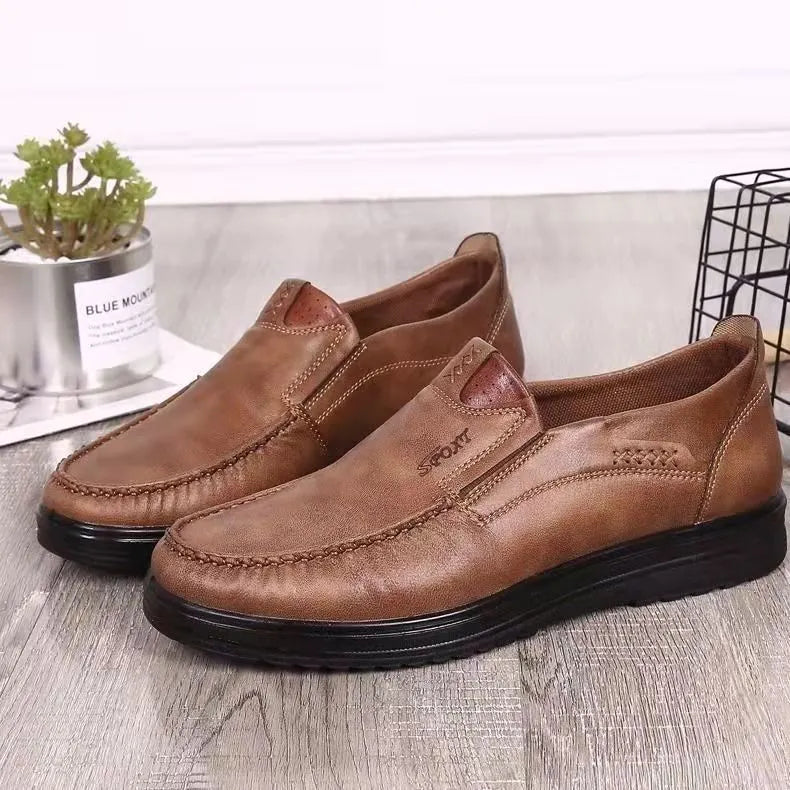 Men's Premium Leather Lightweight Comfy Casual Slip-on Loafers