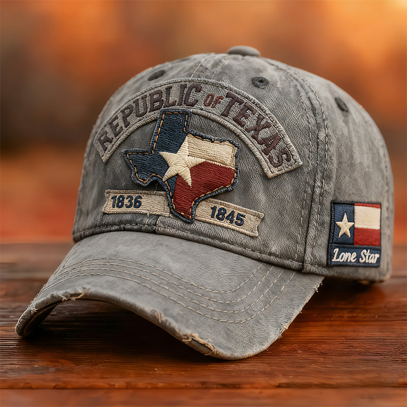 LAST DAY 49% OFF -Vintage Distressed Texas Republic Cap