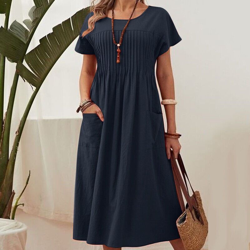 Summer A-line draped dress