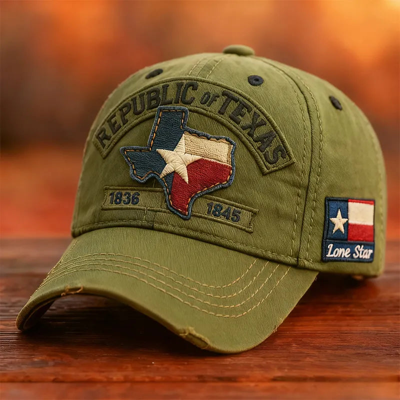 LAST DAY 49% OFF -Vintage Distressed Texas Republic Cap