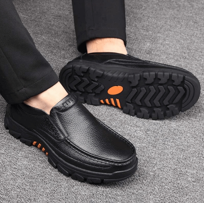 Mens Waterproof Non Slip Soft Insole Genuine Leather Shoes