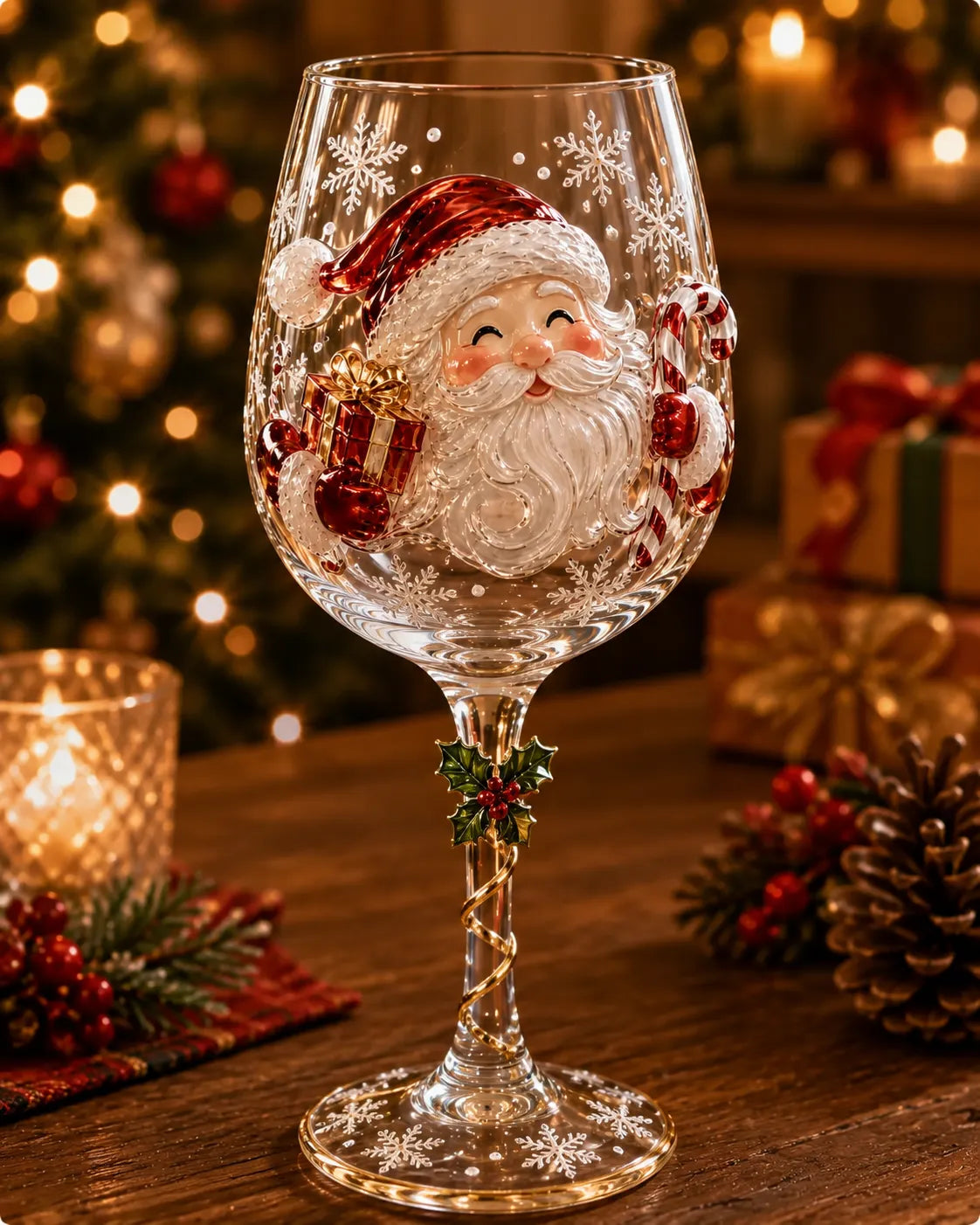 Christmas 3D Wine Glass Collection Gift Box Set
