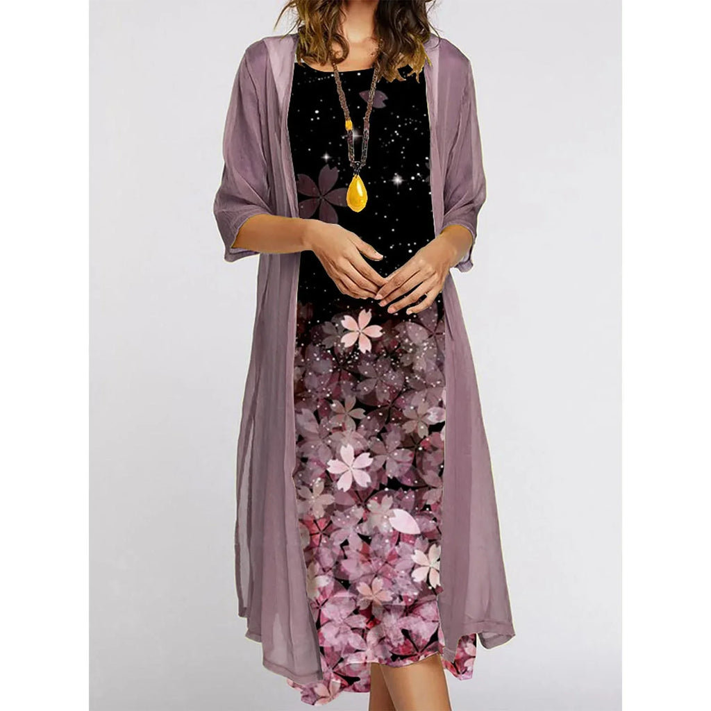 two-piece set with floral print