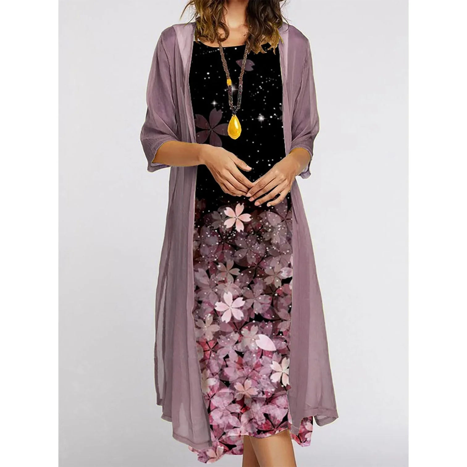 two-piece set with floral print