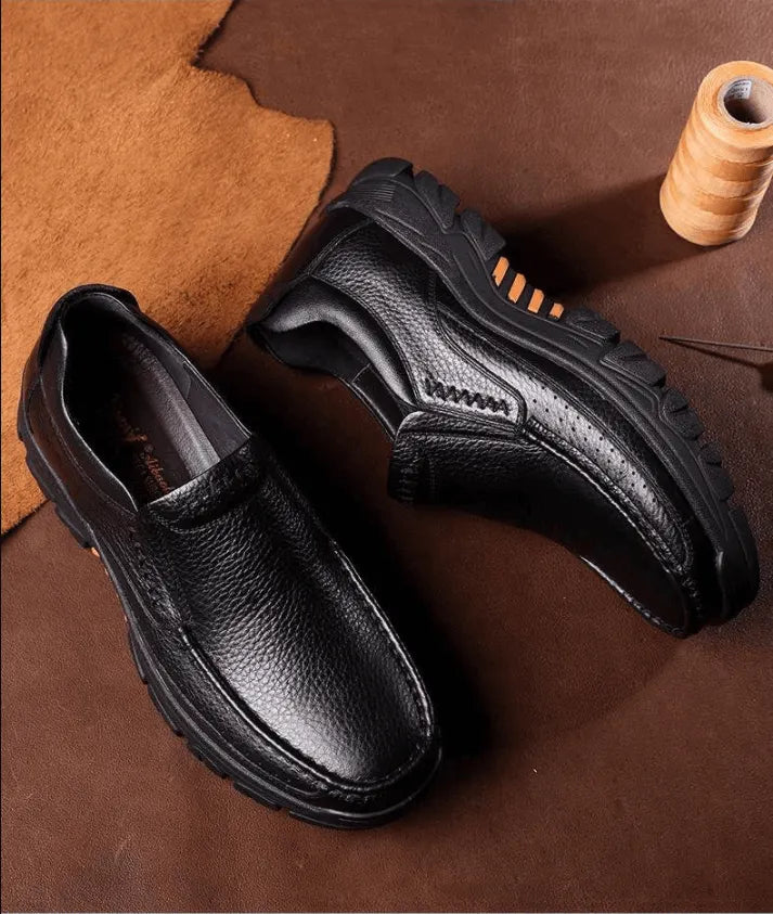 Mens Waterproof Non Slip Soft Insole Genuine Leather Shoes