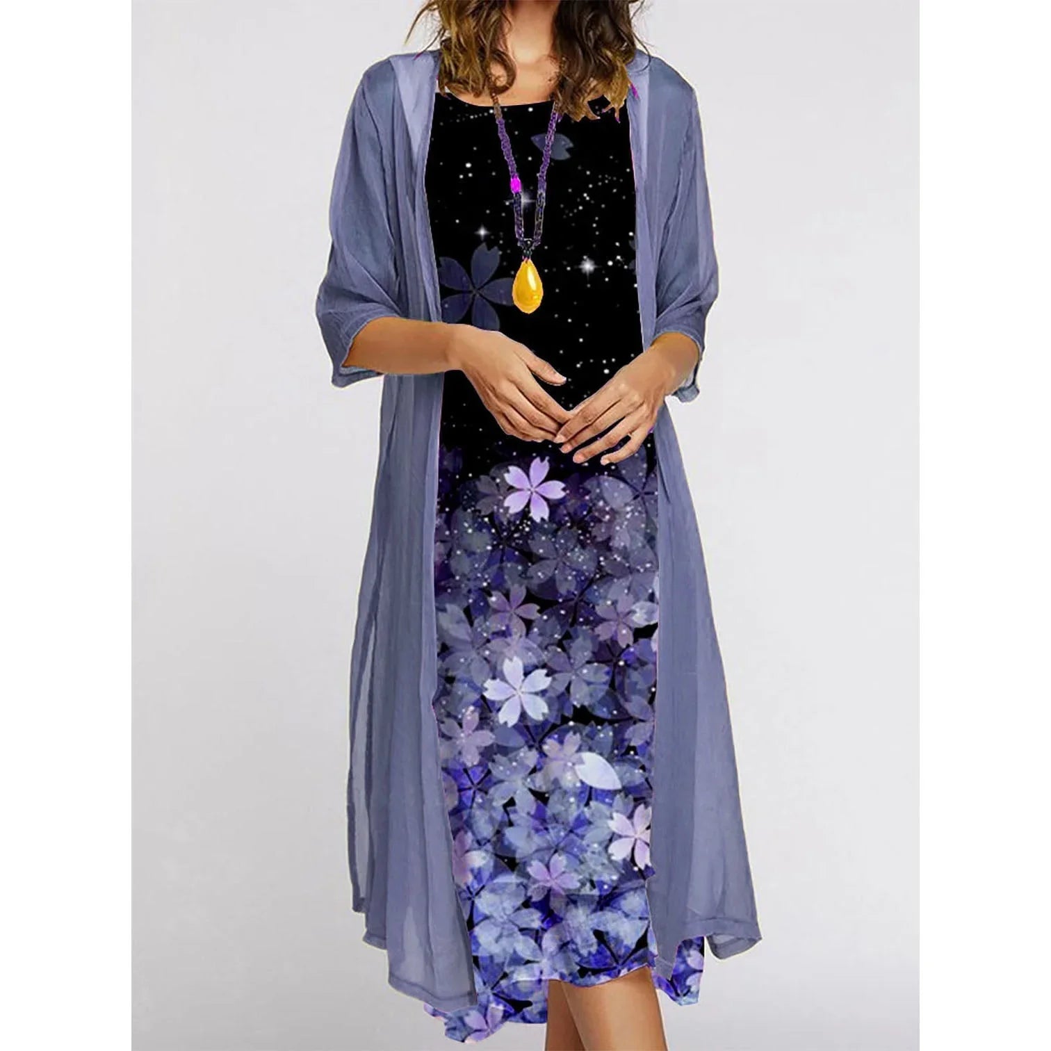 two-piece set with floral print