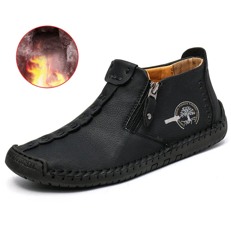Autumn And Winter New Style Large Size Men's Shoes, Outdoor Casual Men's Tooling Boots, Hand-sewn Sets Of Foot Mid-cut Leather Boots