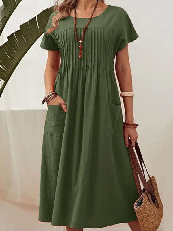 Summer A-line draped dress