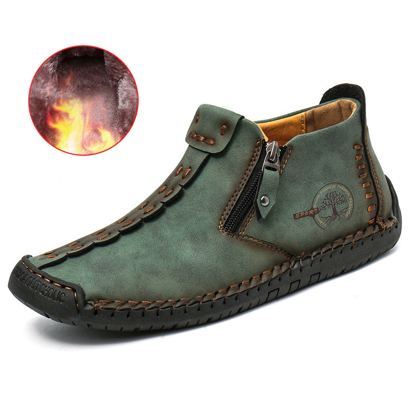 Autumn And Winter New Style Large Size Men's Shoes, Outdoor Casual Men's Tooling Boots, Hand-sewn Sets Of Foot Mid-cut Leather Boots