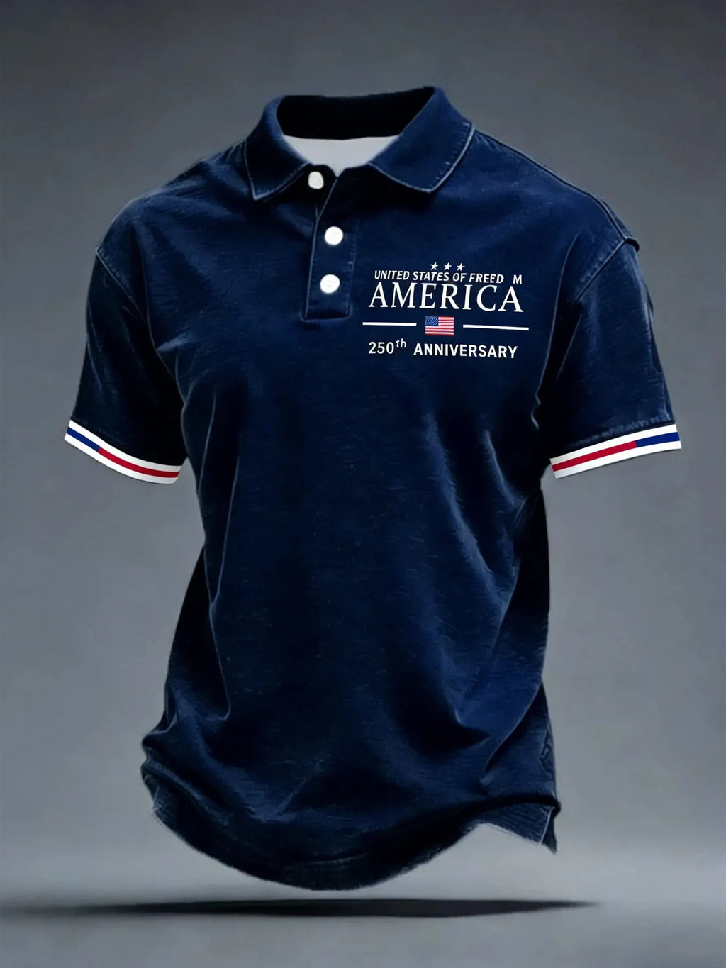 Men's American 250th Anniversary Print Casual Polo Shirt