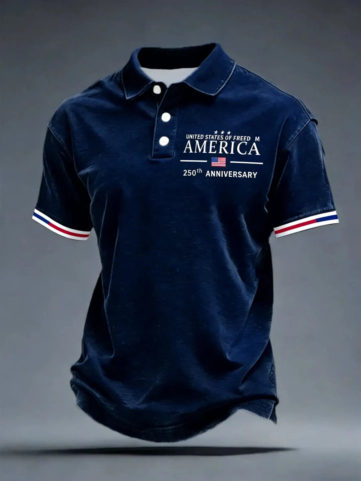 Men's American 250th Anniversary Print Casual Polo Shirt