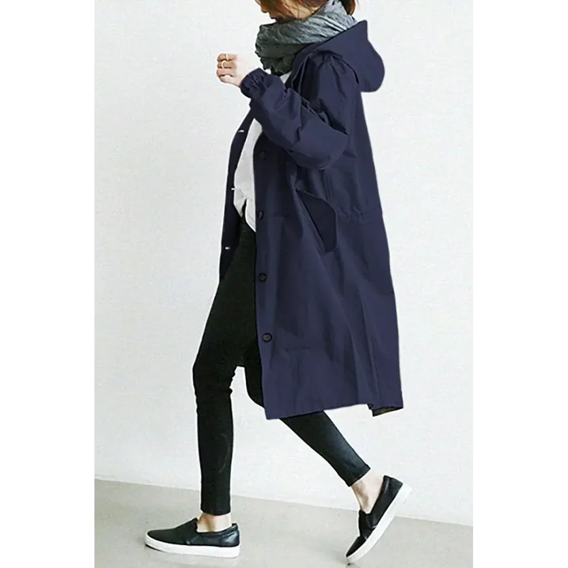 Women's Loose Fit Waterproof Trench Jacket