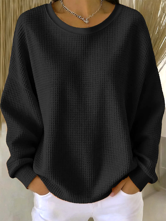 Plain Loose Casual Crew Neck T-Shirt