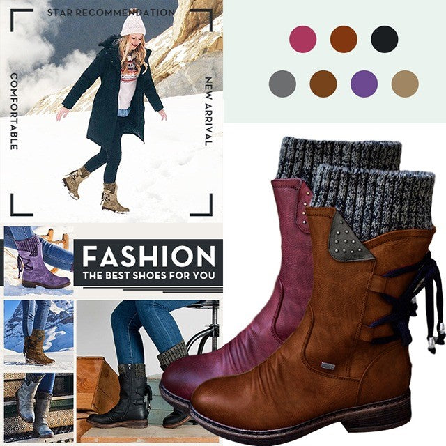 2022 WINTER WARM BACK LACE UP SNOW BOOTS