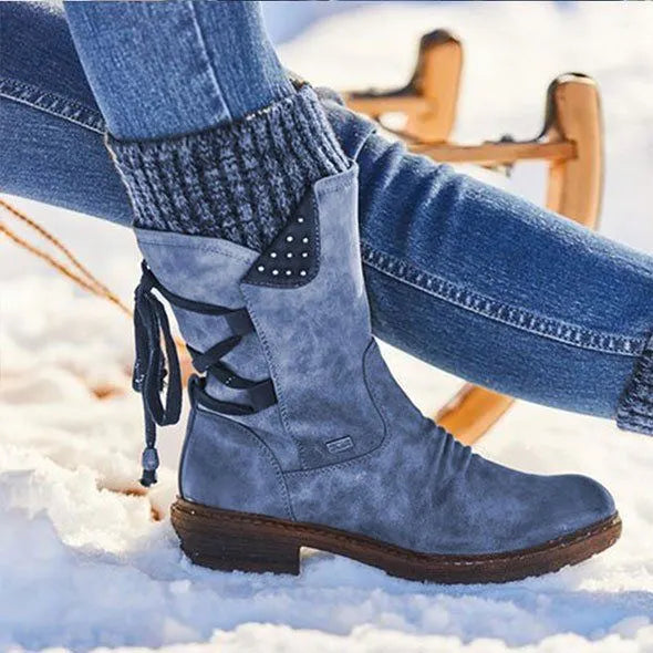 2022 WINTER WARM BACK LACE UP SNOW BOOTS