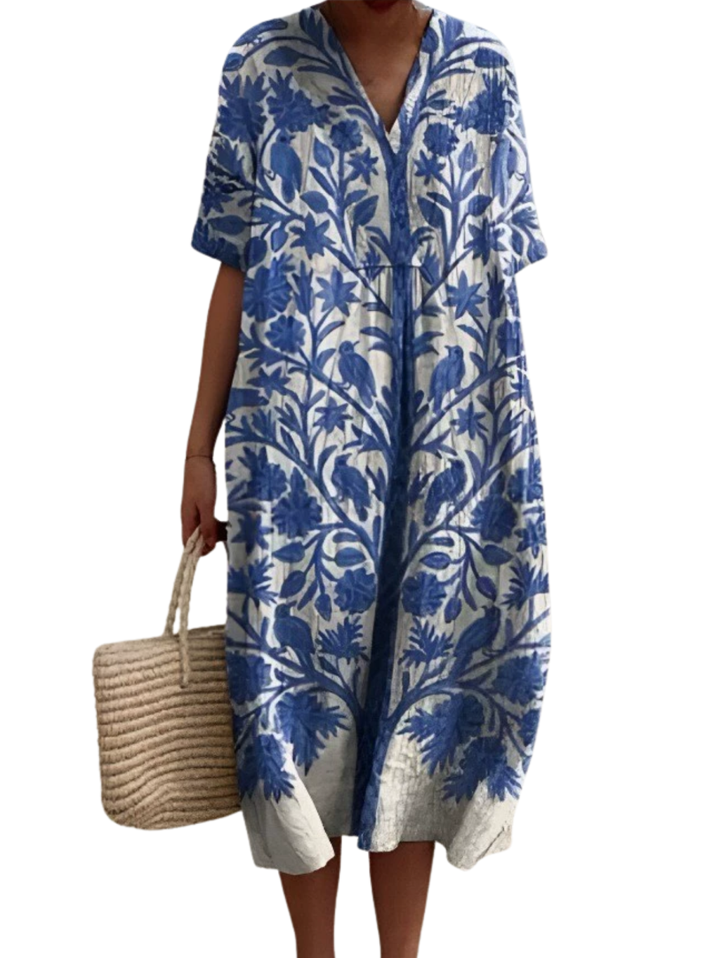 Women's Abstract Pattern Art Print Cotton Dress