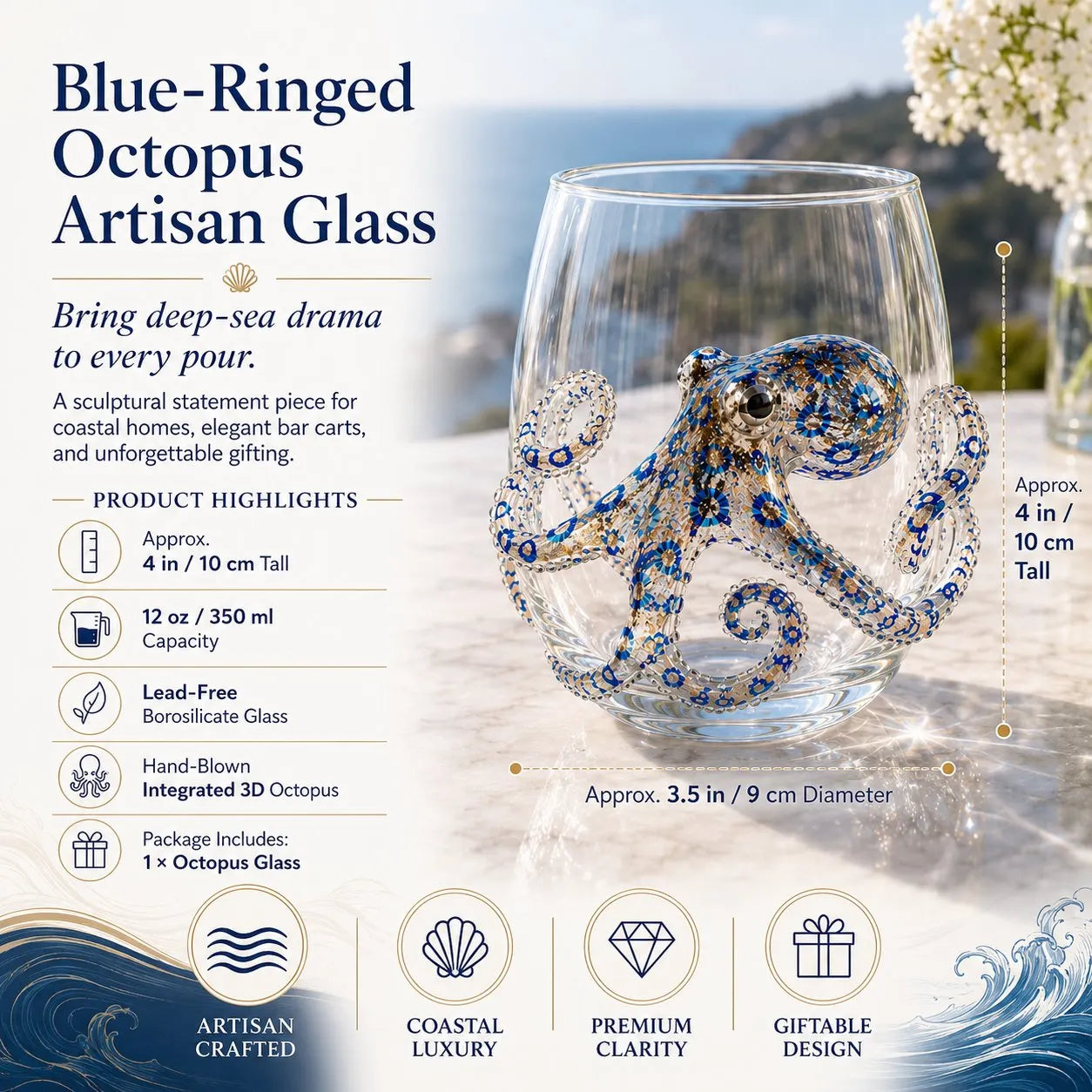 🔥 Last Day 49% OFF – 🌊 3D Ocean Animal Glassware Collection