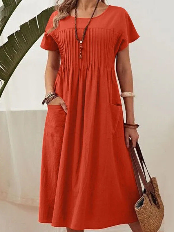 Summer A-line draped dress