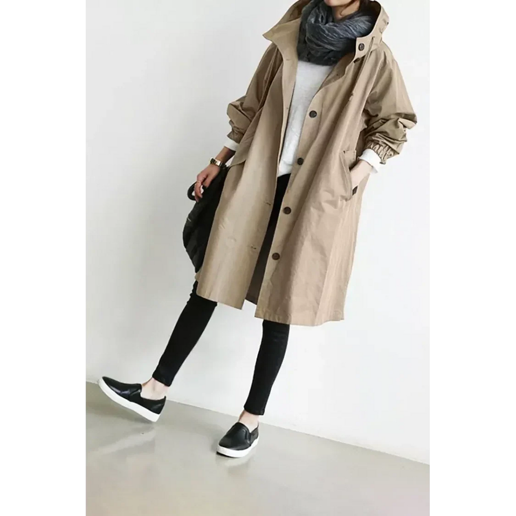 Women's Loose Fit Waterproof Trench Jacket