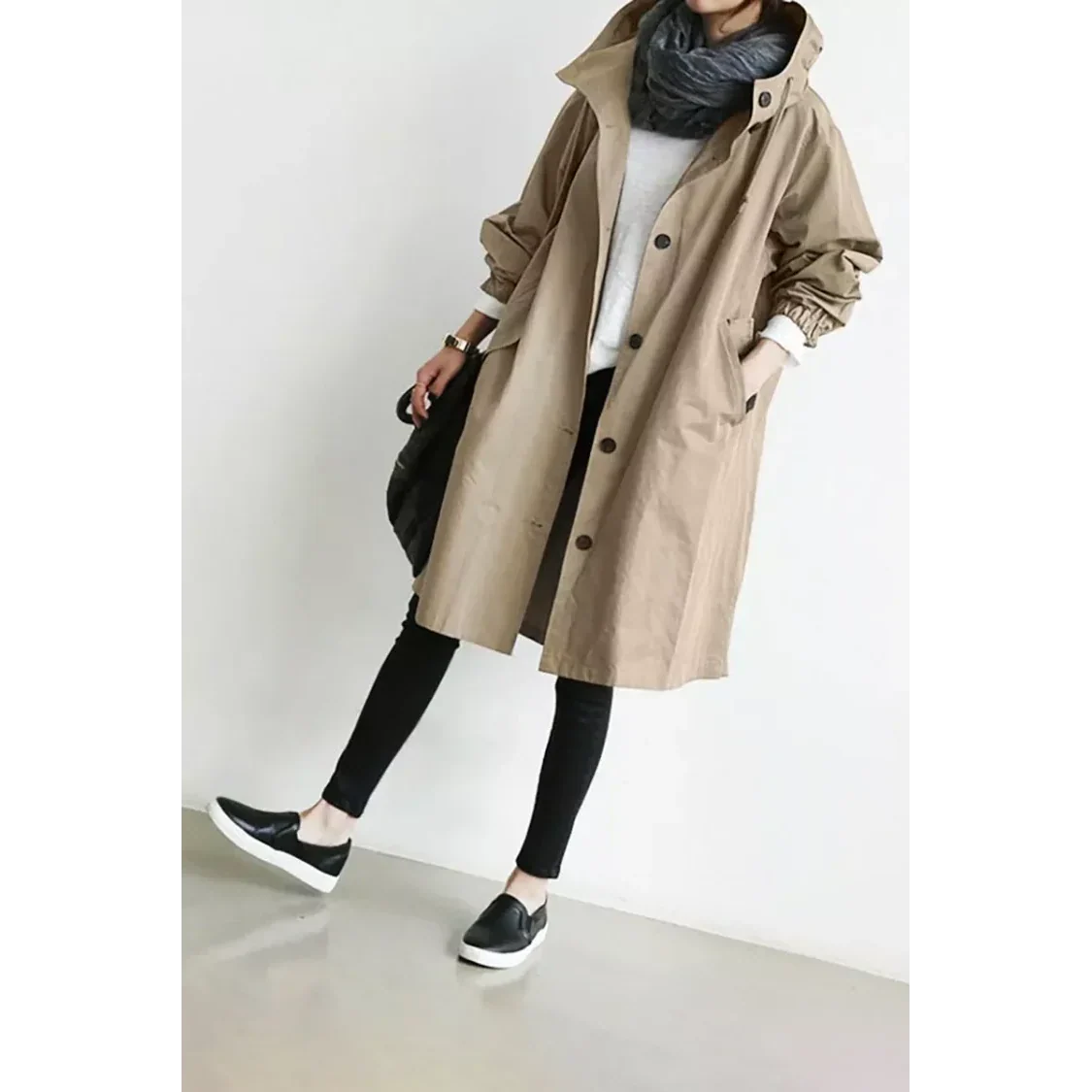 Women's Loose Fit Waterproof Trench Jacket