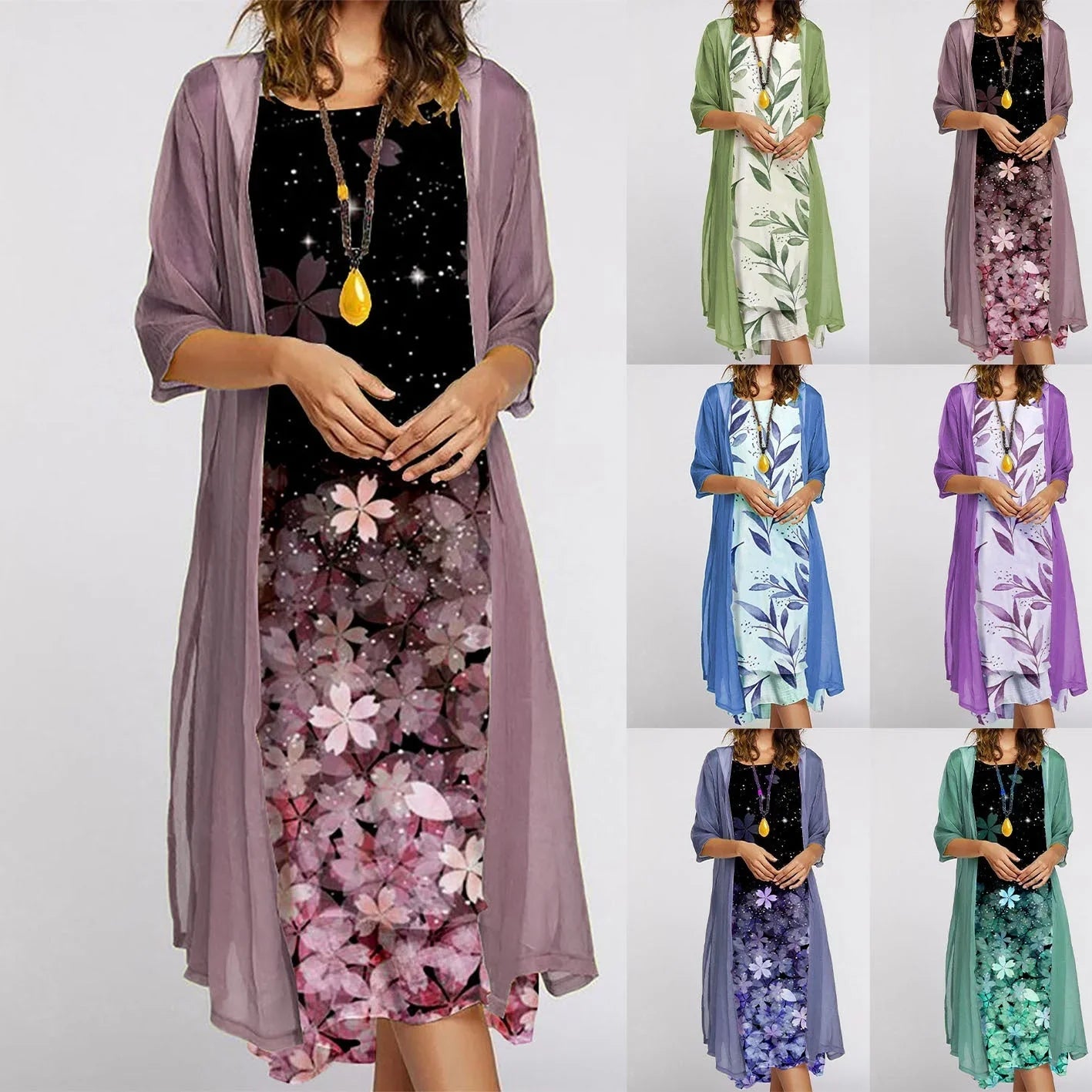 two-piece set with floral print