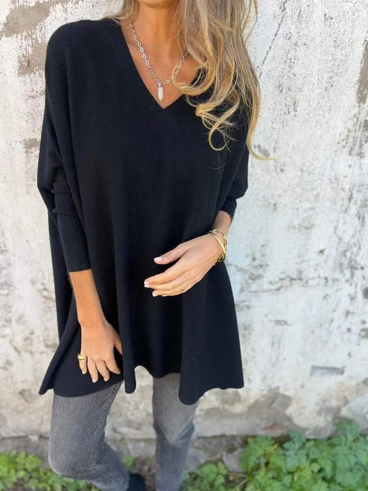 Knitted Loose Bat Top