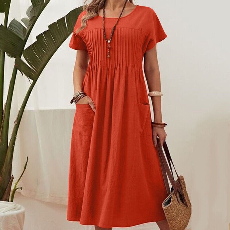 Summer A-line draped dress