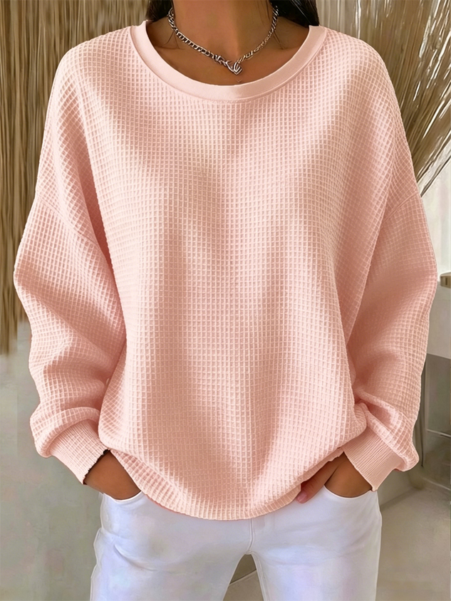 Plain Loose Casual Crew Neck T-Shirt