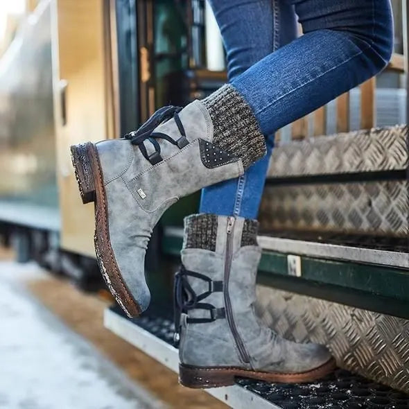 2022 WINTER WARM BACK LACE UP SNOW BOOTS