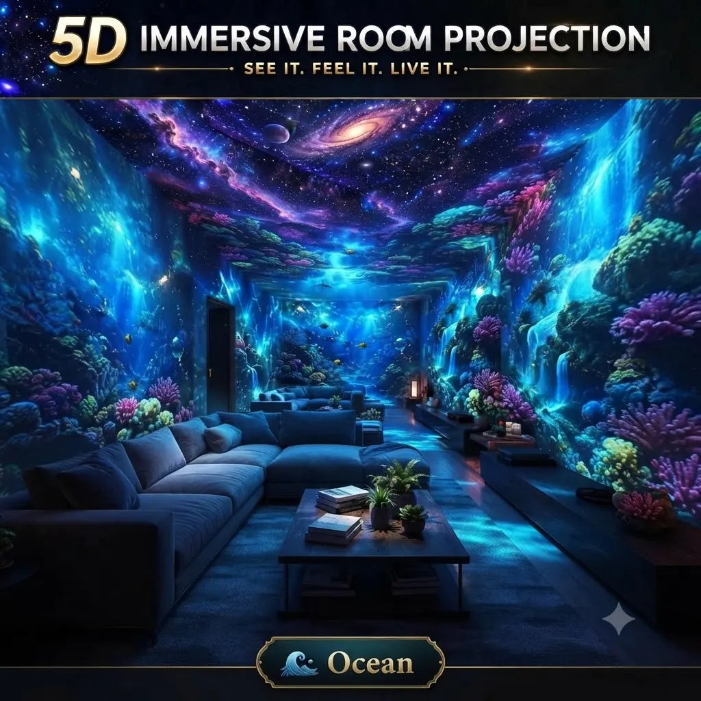 Smart Holographic Ocean & Galaxy & Forest 5D Projector