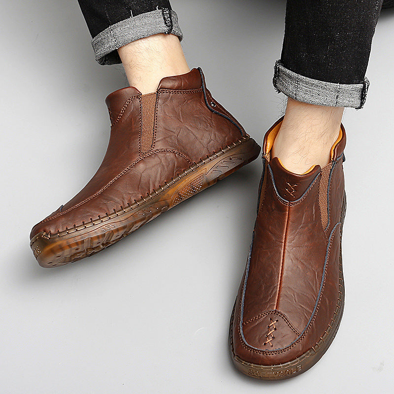 Men's Outdoor Casual Handmade Cowhide Boots