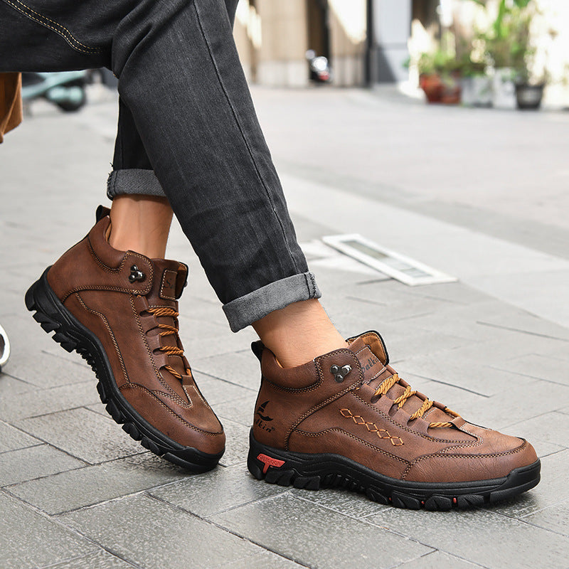 Men's Comfortable Wear-resistant Orthopedic Hand-sewn Leather Shoes