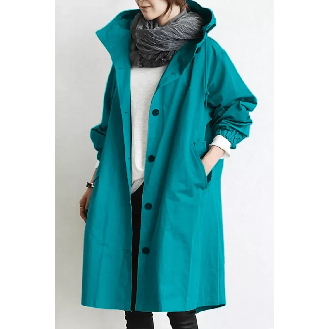 Women's Loose Fit Waterproof Trench Jacket