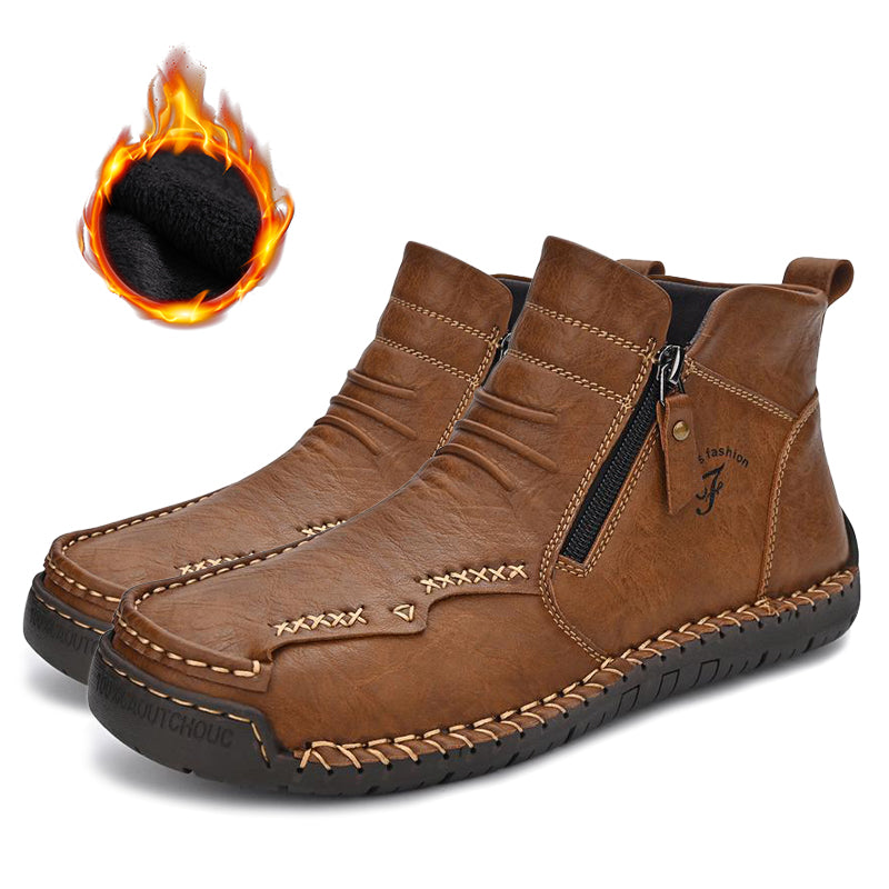 Men's Hand-sewn Cowhide Boots Comfortable Waterproof And Non-slip