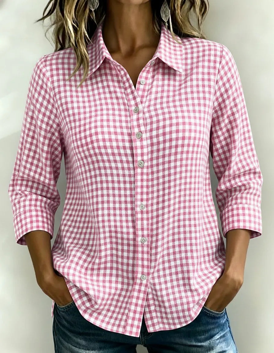 New Arrivals🔥 Women's Plaid Button-Front Shirt