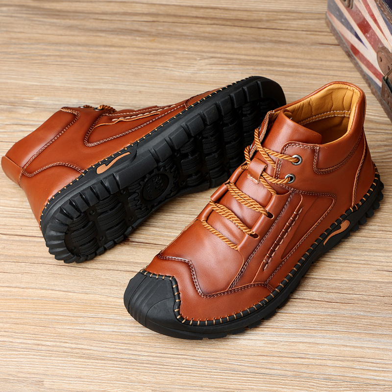 Stitched Hand-Sewn Cowhide Medical Shoes - Increase Muscle Relaxation