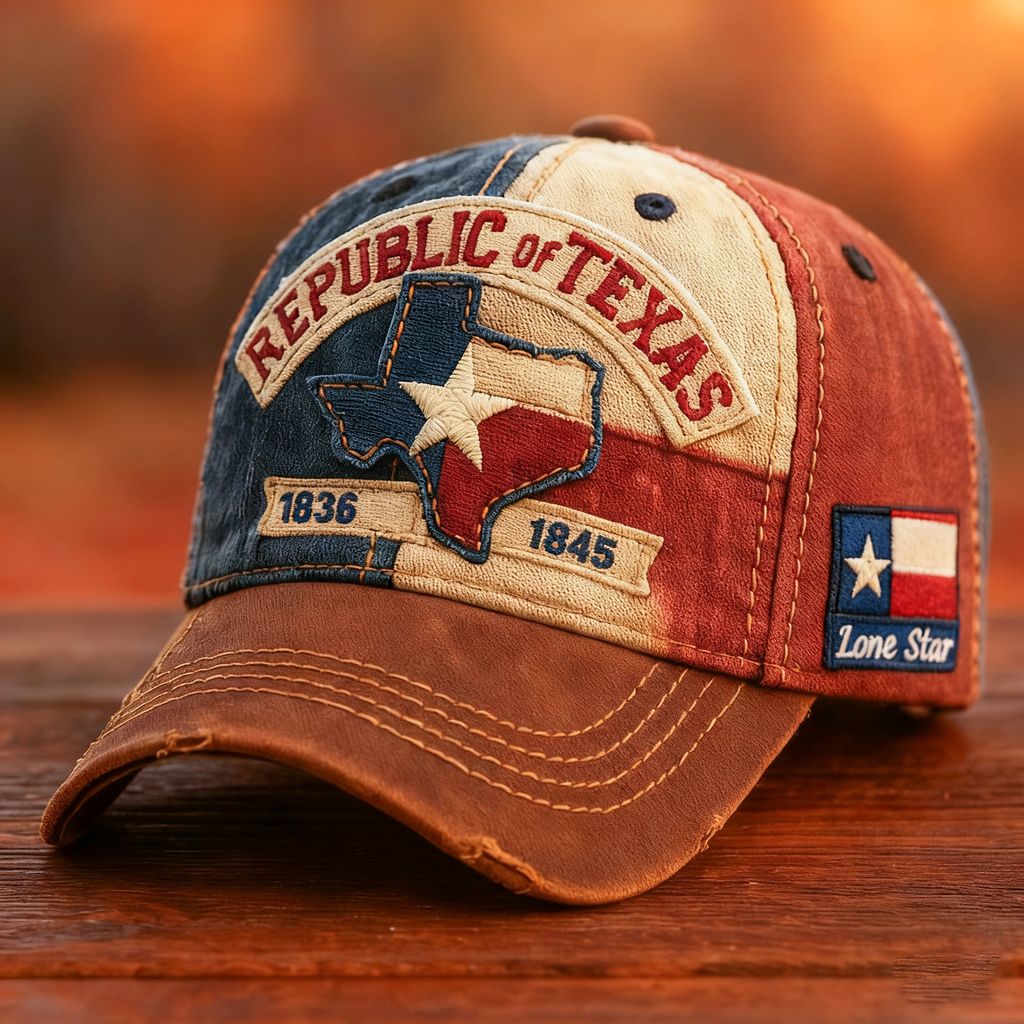LAST DAY 49% OFF -Vintage Distressed Texas Republic Cap