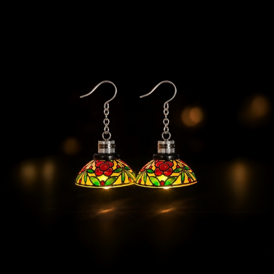 Vintage Light-Up Chandelier Earrings — Mini LED Statement Pair